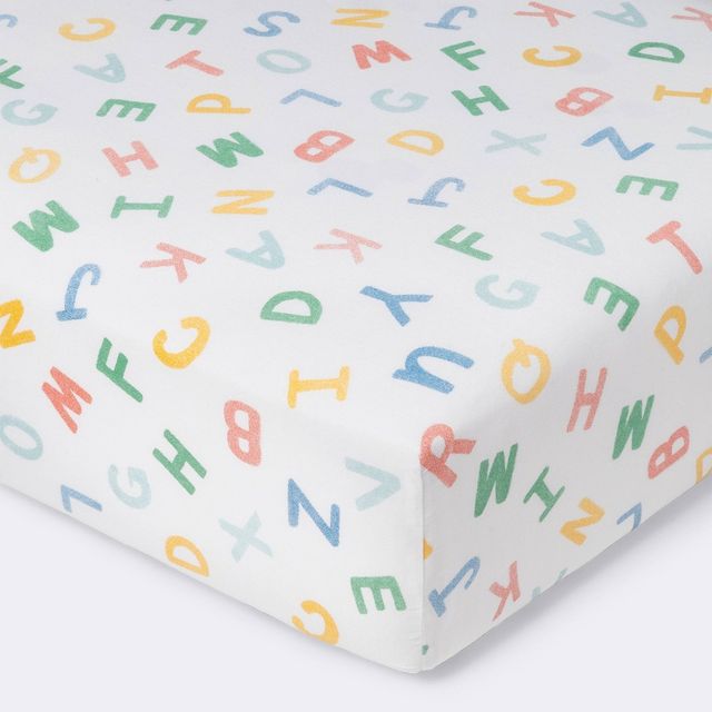 Fitted Crib Sheet Alphabet - Cloud Island - Primary Colors