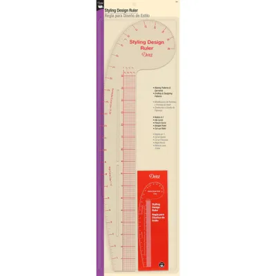 Dritz Styling Design Ruler Curved & Straight Edge Clear: Sewing Tools, 22.75 Length, 5.75 Width, See-Thru Ruler