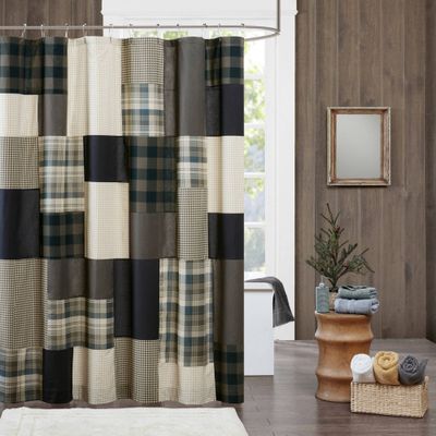 Woolrich Winter Hills Cotton Shower Curtain Tan : Microfiber, Machine Washable, Non-Slip Backing