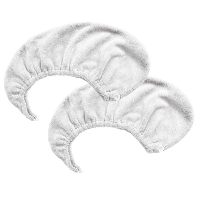 MICRODRY 2pk Ultra Absorbent Quick Drying Hair Towel/Hair Turban White