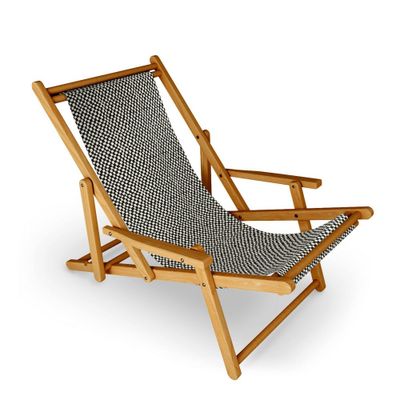 Iveta Ablolina Lazy Checker Coal Black Folding Lounge Chair Black - Deny Designs: Polyester, UV & Water-Resistant