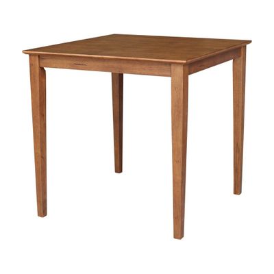 36x36 Solid Wood Counter Height Table, Shaker Legs, Parawood - International Concepts