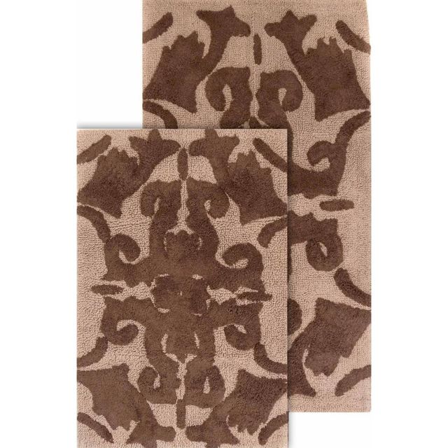 2pc Iron Gate Floral Bath Mat Set - Chesapeake: Rugs