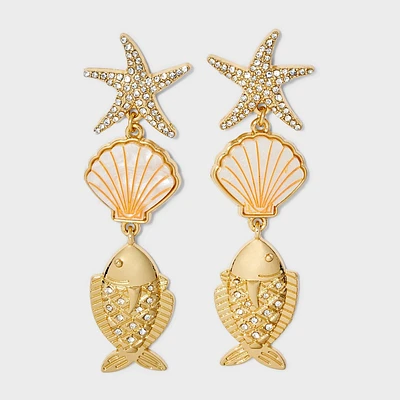 SUGARFIX by BaubleBar Give Them Shell Earrings - Gold