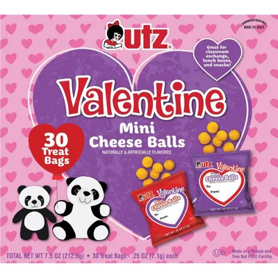 Utz Valentines Mini Cheese Balls - 7.5oz/30ct