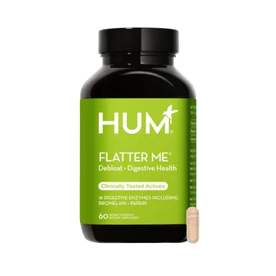 HUM Nutrition Flatter Me Digestive Enzymes for Fast Bloating Relief Vegan Capsules - 60ct