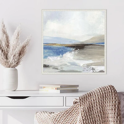 Amanti Art 22x22 Soft Sea II Blue by Allison Pearce Framed Canvas Wall Art Print