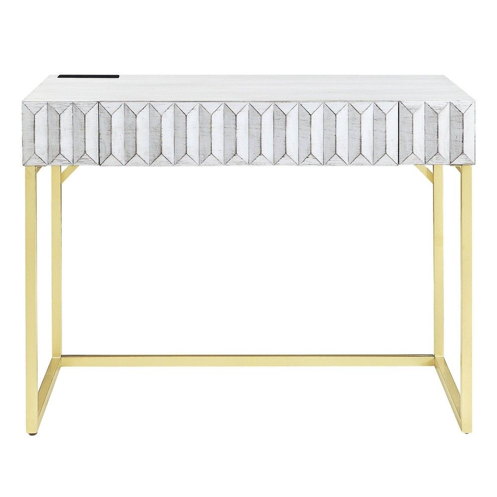 target white desk gold legs