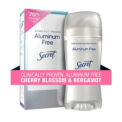 Secret Clinically Proven Aluminum Free Deodorant for Women - Cherry Blossom & Bergamot - 2.4oz