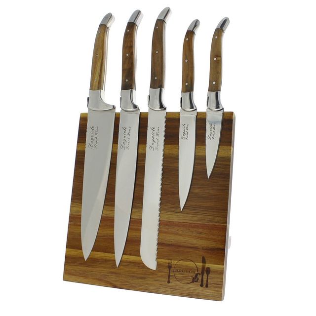 French Home Laguiole Connoisseur Steak Knives with Olivewood Handles