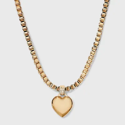 SUGARFIX by BaubleBar Puffy Heart Pendant Necklace - Gold