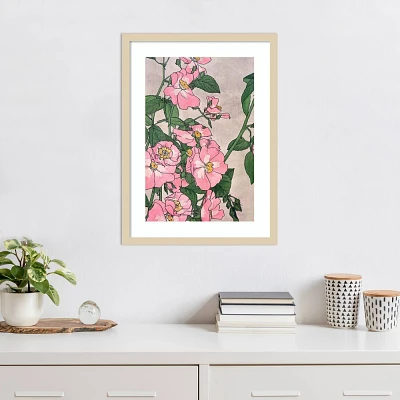 Amanti Art Pink Vine Flowers by Incado Wood Framed Wall Art Print