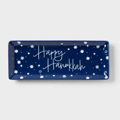 15x6 Stoneware Happy Hanukkah Serving Platter - Spritz