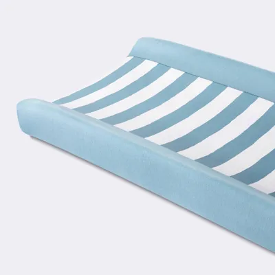 Wipeable Changing Pad Cover - Blue and White Stripes - Cloud Island