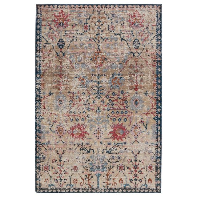 Elva Indoor/Outdoor Oriental Area Rug Tan/Blue