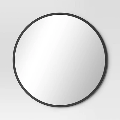 28 Round Decorative Wall Mirror  - Threshold: Modern Steel Frame, Wall Mount