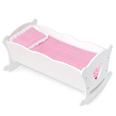 WildKin Doll Cradle White: Toddler Girl Learning Toy, MDF, Ages 3-10, Creativity Focus, 21.25 Depth, 13 Width