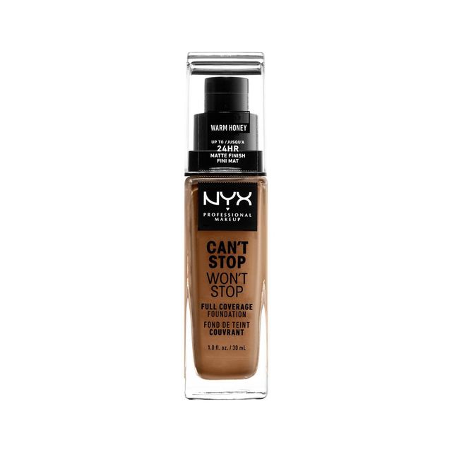 NYX Professional Makeup Cant Stop Wont Stop 24Hr Full Coverage Matte Finish Foundation - 15.9 Warm Honey - 1 fl oz