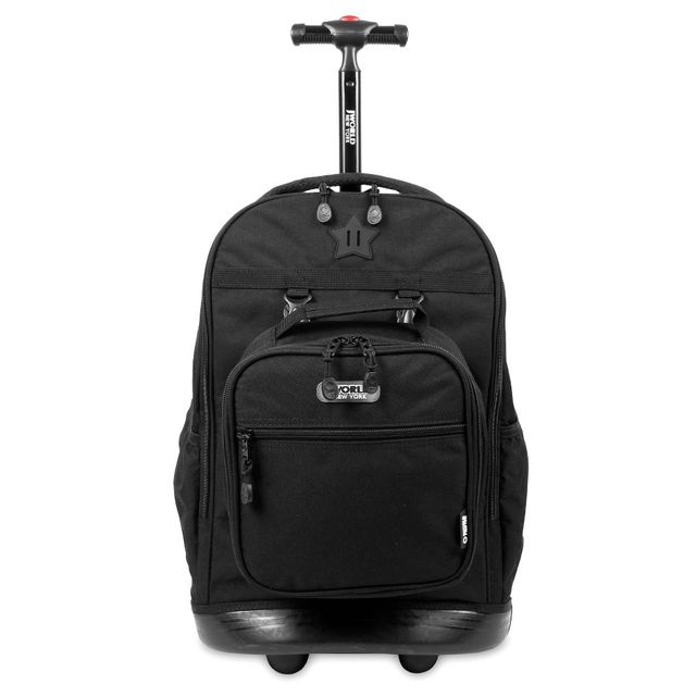 J World Duo18 Rolling Backpack and Lunch Bag - Black: Wheeled