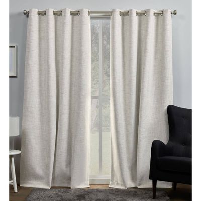 Set of 2 84x54 Burke 100% Blackout Grommet Top Curtain Panel Brown - Exclusive Home: Modern Thermal Insulated