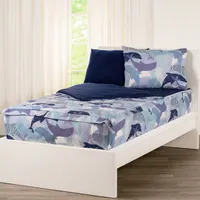 Diving Dolphins Bunkie Deluxe Zipper Kids Bedding Set Blue