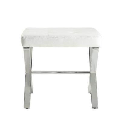 Carolina Living Evon Vanity Bench White/Chrome