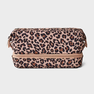 Leopard Print Zipper Beauty Pouch - Wild Fable