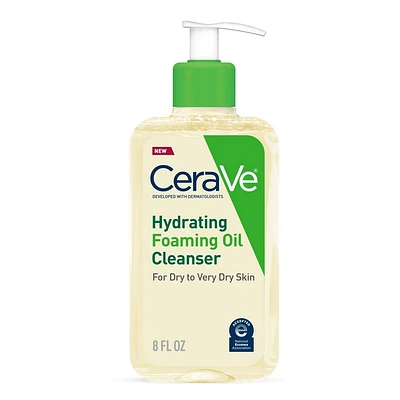 CeraVe Hydrating Foaming Cleansing Oil Face Wash with Squalane Oil