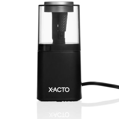 X-ACTO Powerhouse Electric Pencil Sharpener with SafeStart Motor: Electronic Sharpener for Pencils, Black & Clear