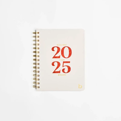 Be Rooted 2025 Weekly/Monthly Planner 8x6 Manifest Your Dreams: Adult Spiral Calendar, Paper, Off-White, January-December