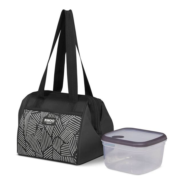 Fit & Fresh Lyon Luxe Lunch Kit with Travel Utensils and Case - Black