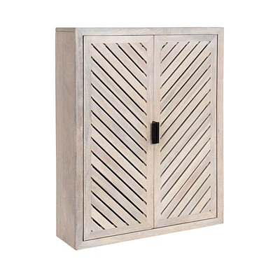 Kate & Laurel All Things Decor 22x28 Mezzeta Tall 2-Door Bath Cabinet : Handcrafted, Mango Wood, Wall-Mounted