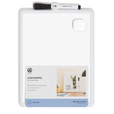 U Brands 8.5x11 Contempo Magnetic Dry Erase Board White