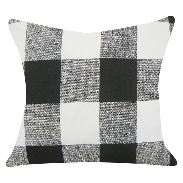 Buffalo Check Throw Pillow Black (18x18) - The Pillow Collection: Cotton Fabric, Reversible, Zippered, Indoor Use