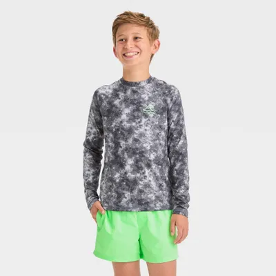 Boys Long Sleeve Tie-Dye Rash Guard Top