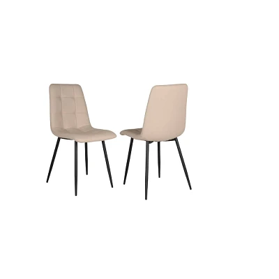 Brassex Set of 2 Mario Dining Chairs Beige