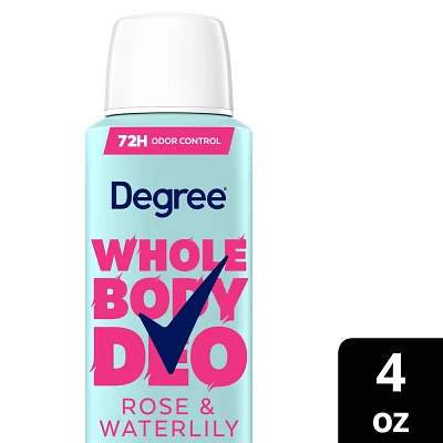 Degree Whole Body Aluminum Free Deodorant Spray - Rose & Waterlily - 4oz