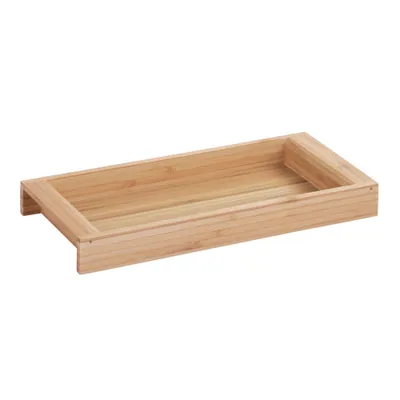 iDESIGN Formbu Bamboo Vanity Storage Tray Organizer Natural Wood