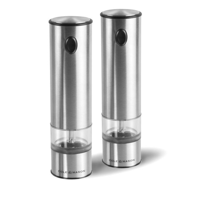 Cole & Mason 8 Stainless Steel Electronic Salt and Pepper Mill Gift Set