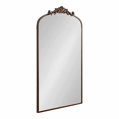 Kate & Laurel All Things Decor 24x42 Arendahl Traditional Arch Mirror Bronze: Vintage Style, Resin Garland, No Assembly Required