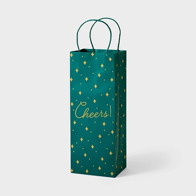 Cheers with Metallic Ink Wine Gift Bag - Spritz