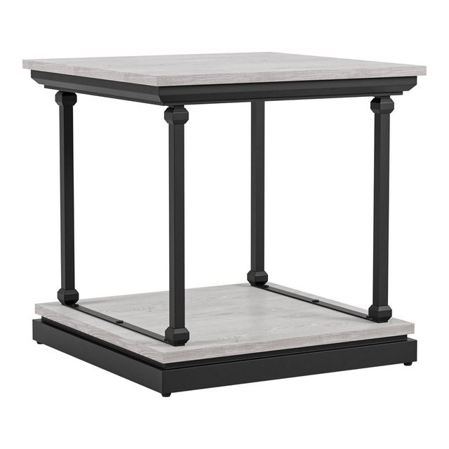 miBasics Tullymore Shelf Base End Table : Square, Storage, Transitional Style