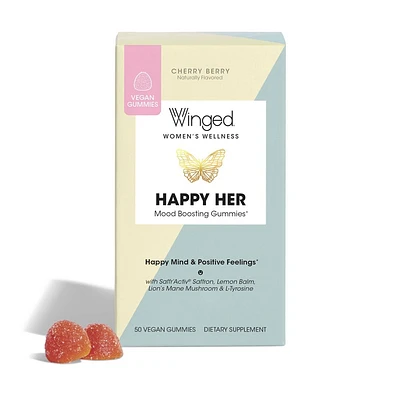 Winged Wellness Happy Her Mood Boosting Gummies - 50ct