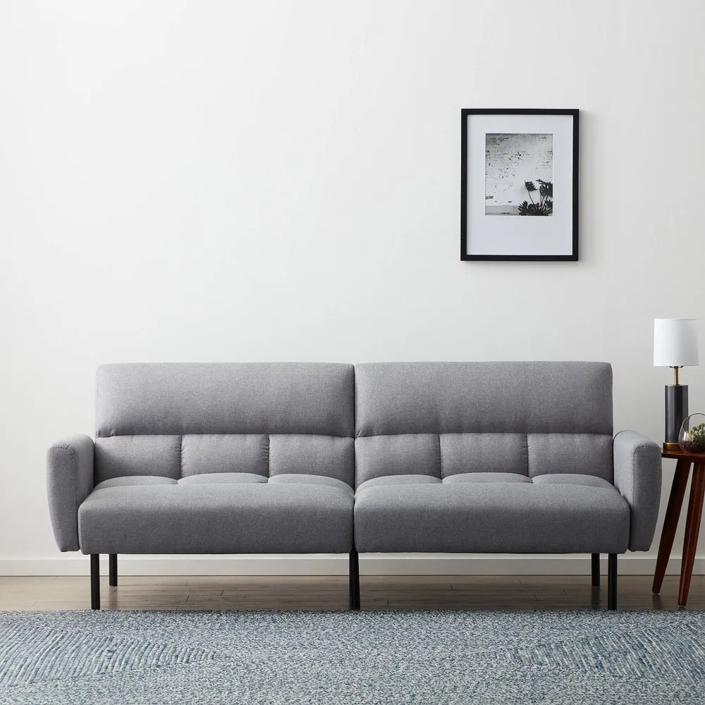 Lucid Comfort Collection Sofa with Box Tufting Gray Linen - Lucid | Connecticut
