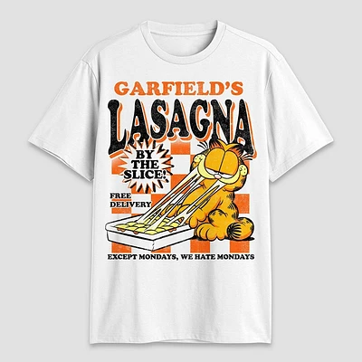 Mens Garfield hort leeve Graphic T-hirt - White