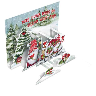 LANG 8ct Gnomes Pop-Up Boxed Holiday Greeting Card Pack: Susan Winget Art, 3D Christmas Cards with Envelopes