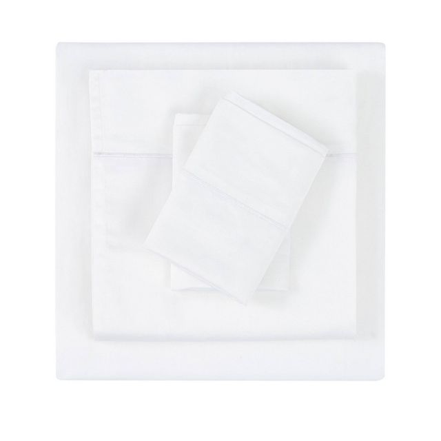 Full 300 Thread Count Sateen Sheet Set White - Christian Siriano