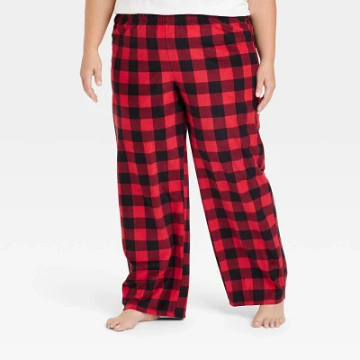 Womens Buffalo Check Microfleece Holiday Matching Family Pajama Pants