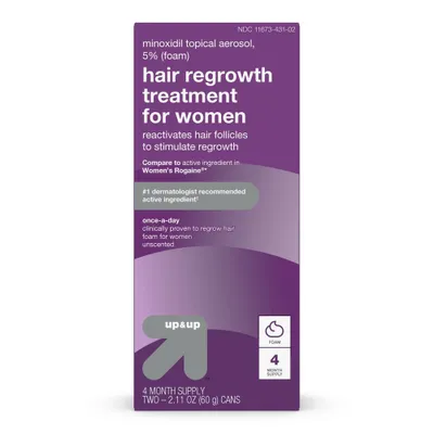 Hair Regrowth Treatment with Minoxidil 5% & Topical Aerosol for Women - 2pk/2.11oz - up & up