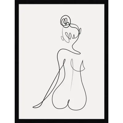 19 x 25 Sitting Beauty by Rachel Lee Wood Framed Wall Art Print - Amanti Art